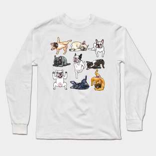 The Frenchie Squad does yoga Long Sleeve T-Shirt